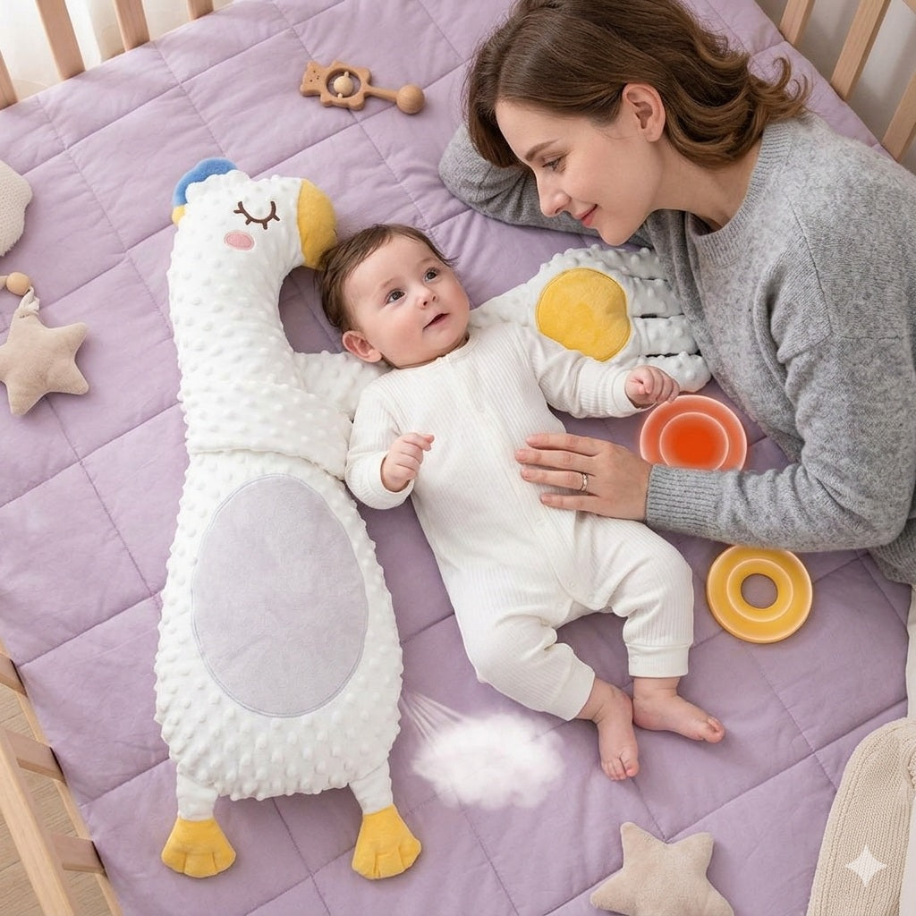 doudou calin oie blanc confortable