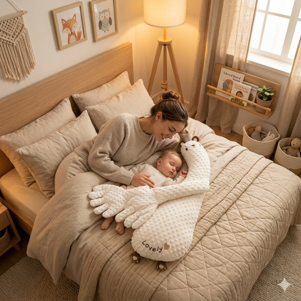 doudou calin ours blanc chaleureux