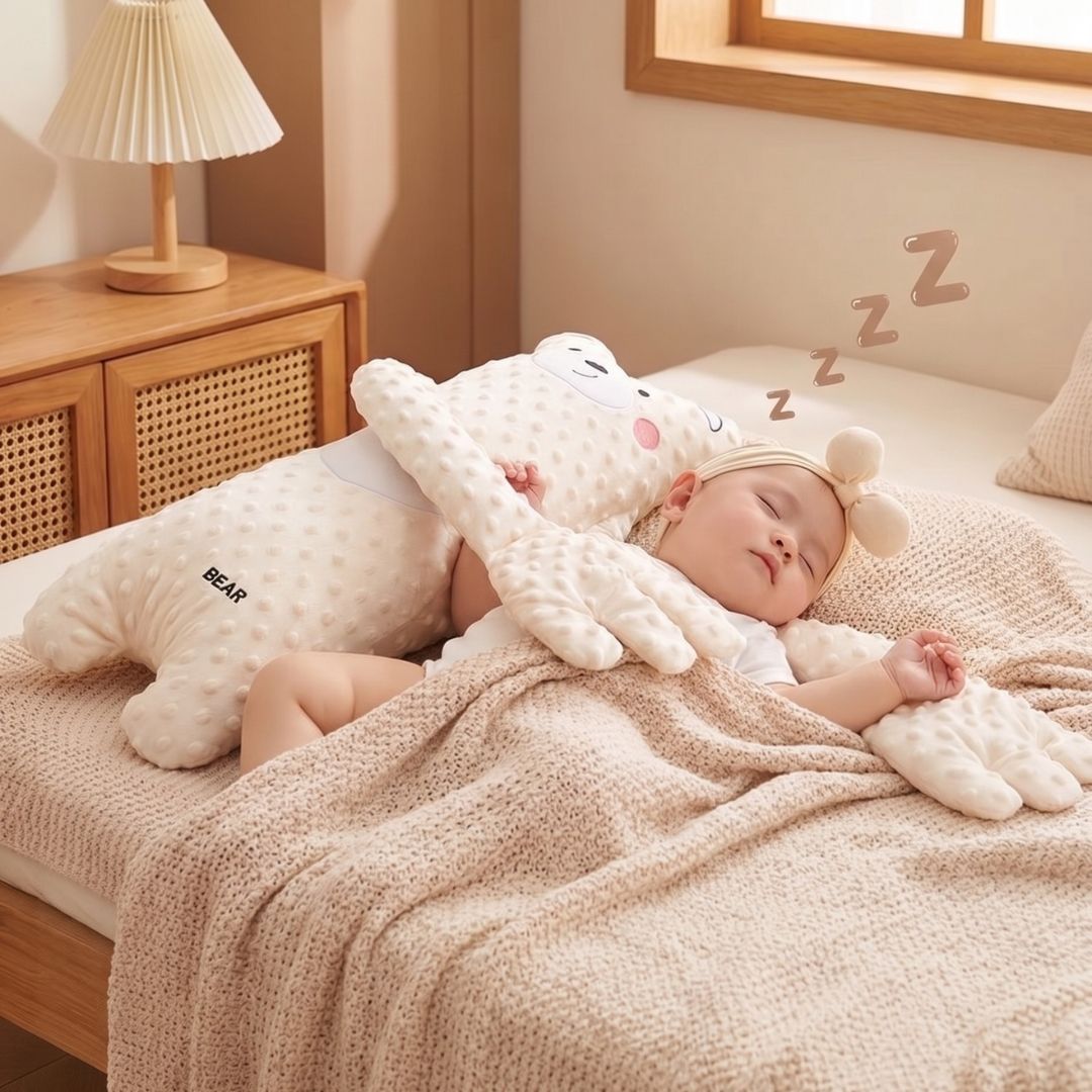 doudou calin ours blanc compagnon apaisant