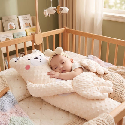 doudou calin ours blanc dormir envelopper