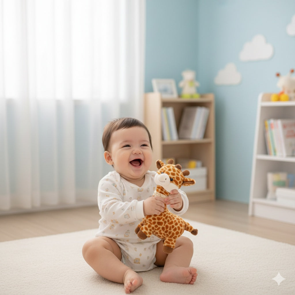 doudou girafe bebe ami reconfortant doux