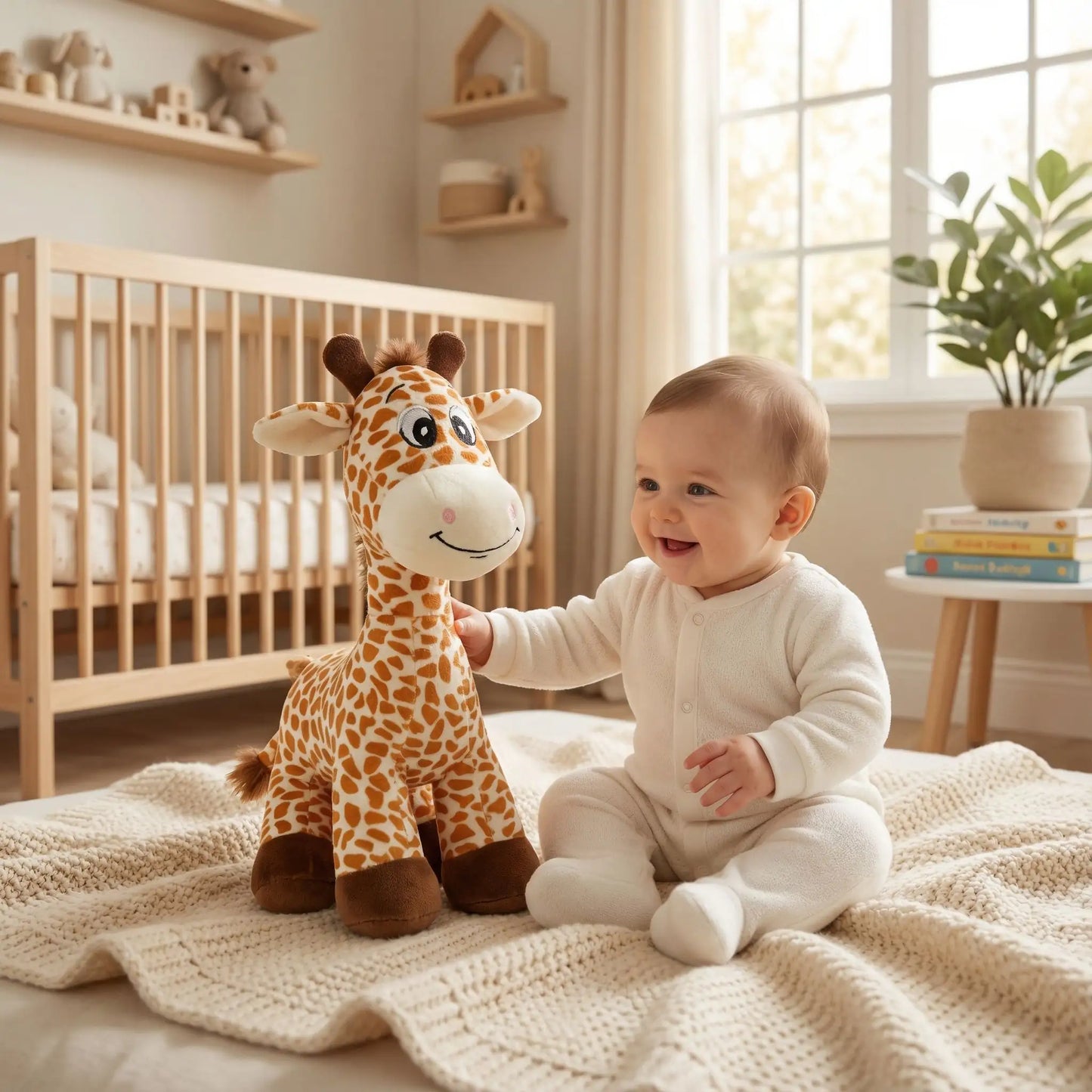 doudou girafe bebe ami silencieux doux