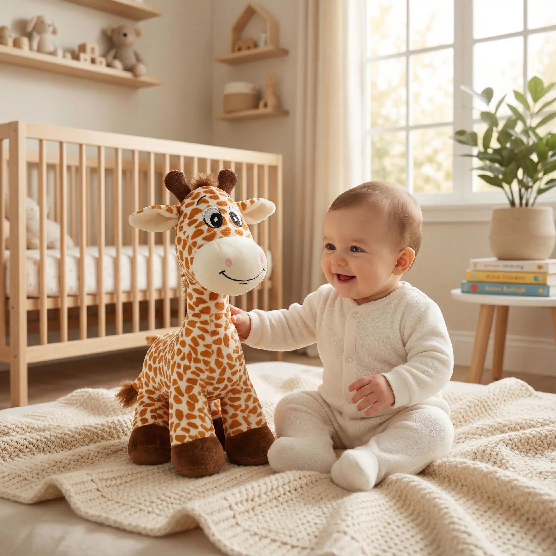 doudou girafe bebe ami silencieux doux
