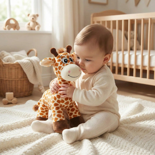 doudou girafe bebe bien reconfortant