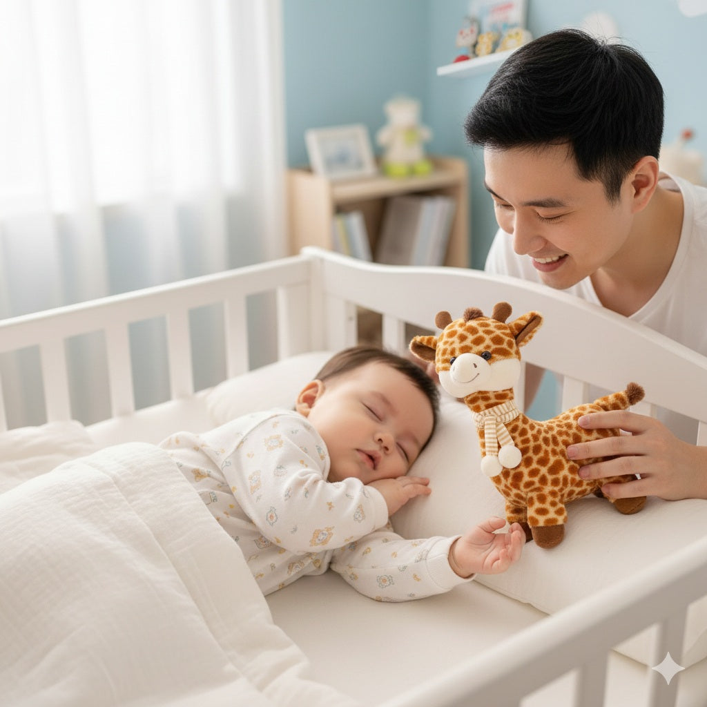 doudou girafe bebe compagnon sommeil paisible