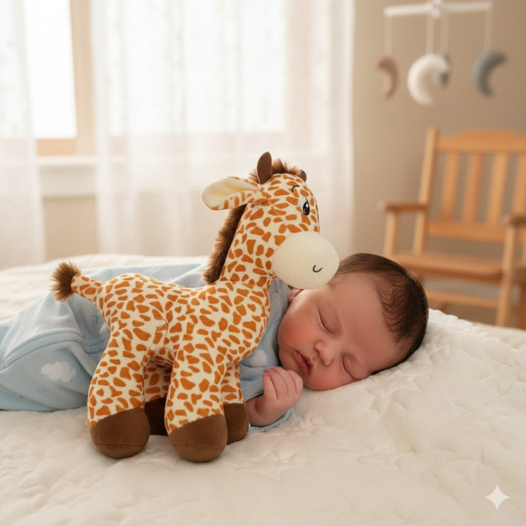doudou girafe bebe dormir confortablement