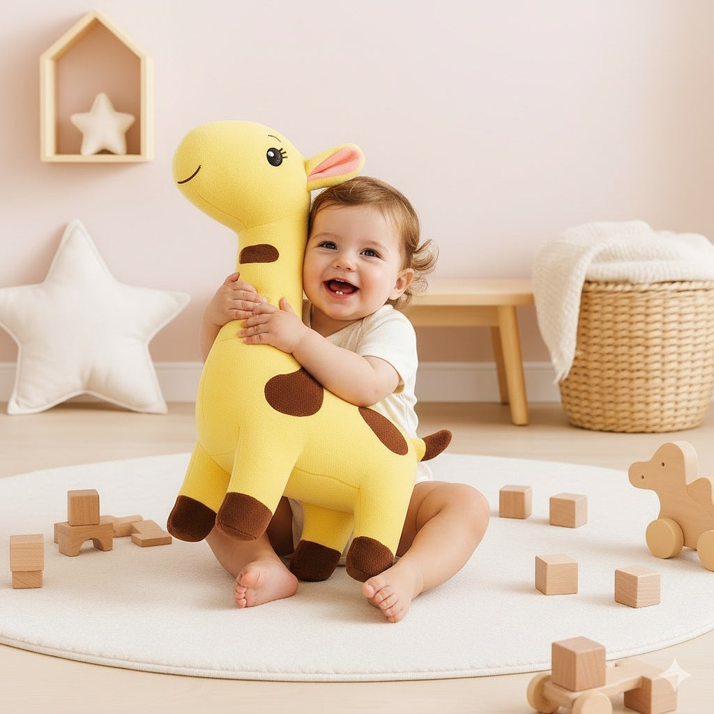 doudou girafe bebe jaune confident douillet