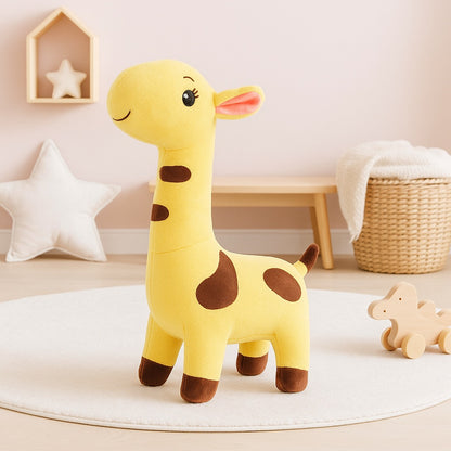doudou girafe bebe jaune confident silencieux