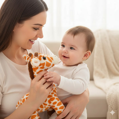 doudou girafe bebe orange ami chaleureux