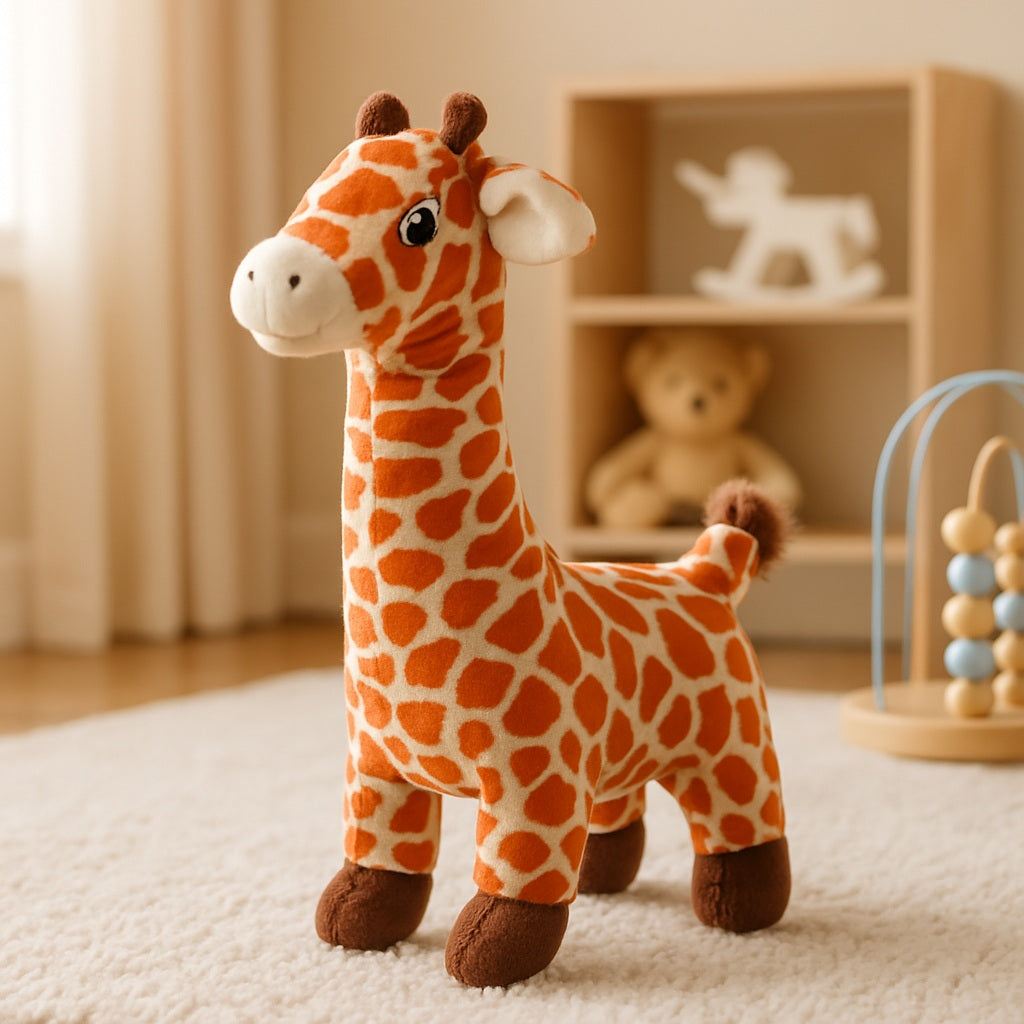 doudou girafe bebe orange ami douillet