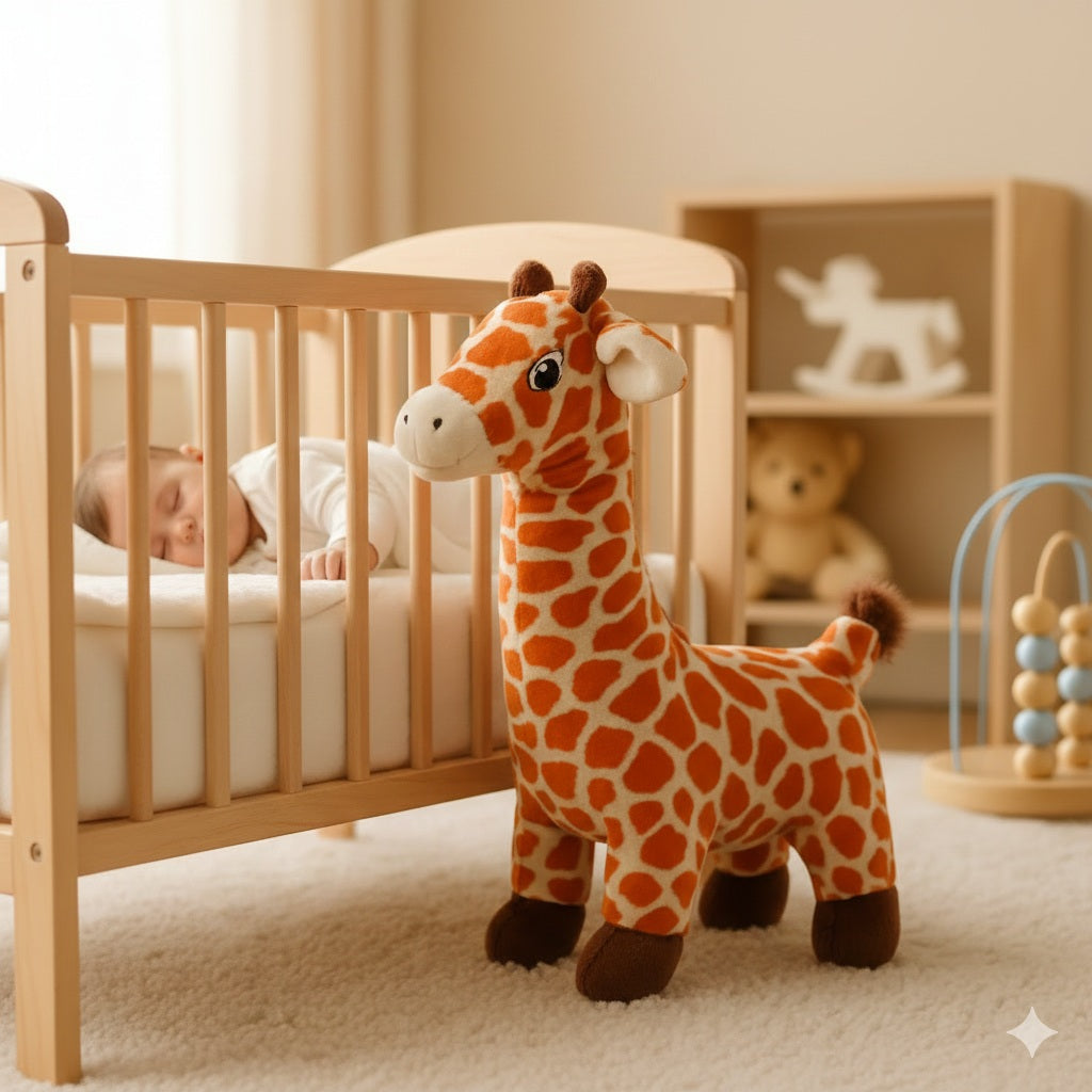 doudou girafe bebe orange compagnon pour sommeil