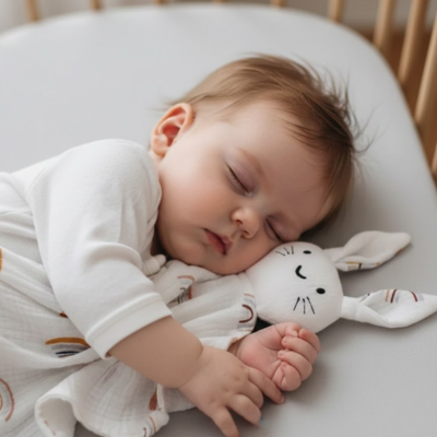 doudou lapin arc en ciel cocon reconfortant