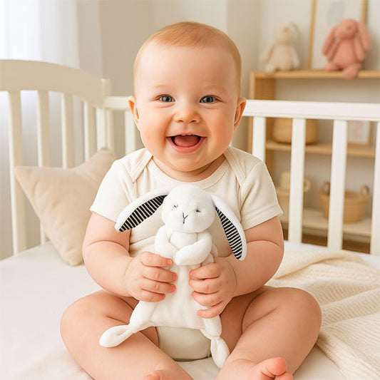 doudou lapin blanc compagnon joyeux