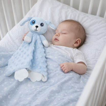 doudou lapin bleu compagnon douillet
