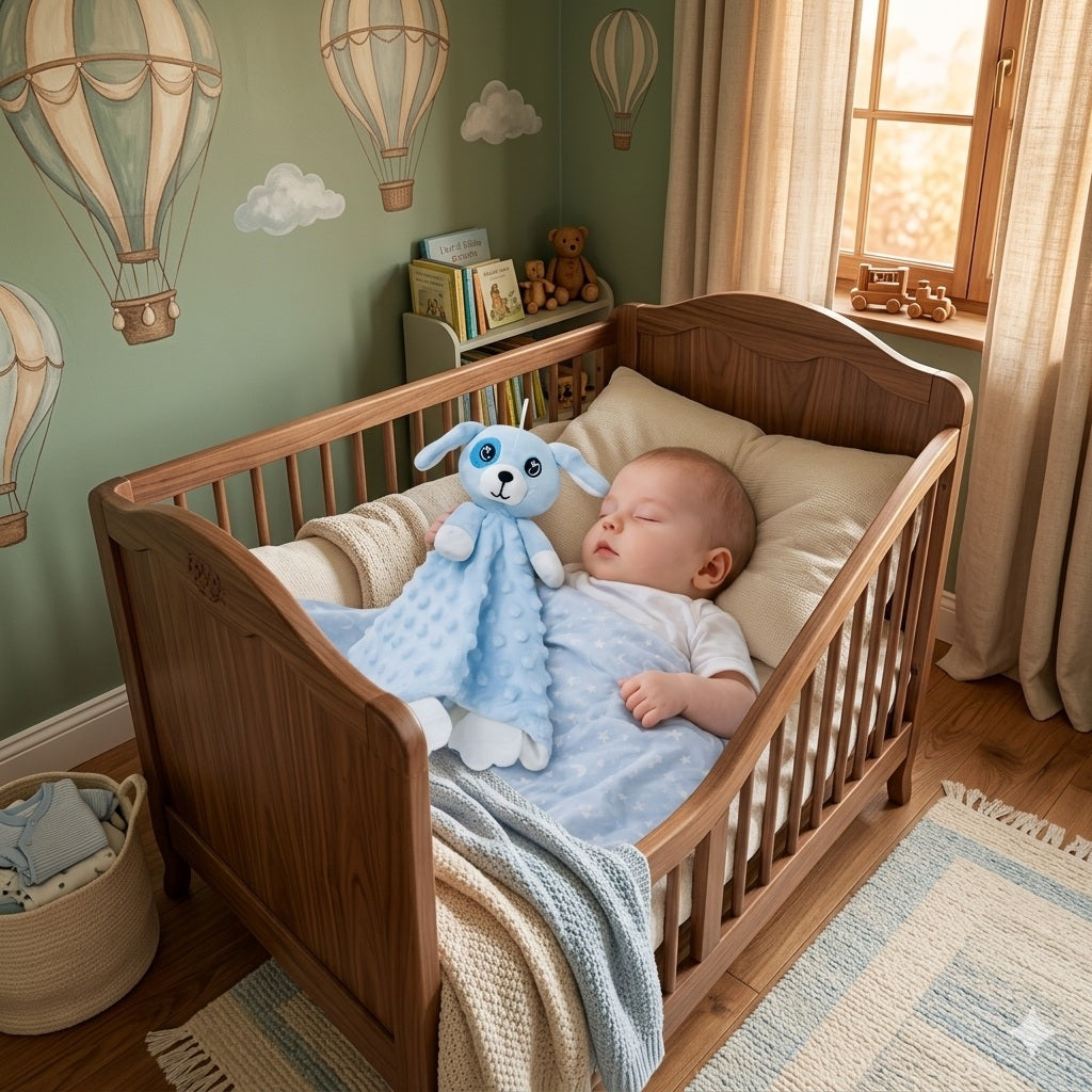 doudou lapin bleu compagnon protecteur
