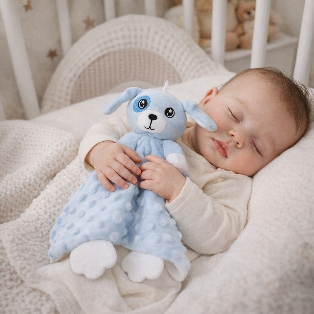 doudou lapin bleu compagnon reconfortant