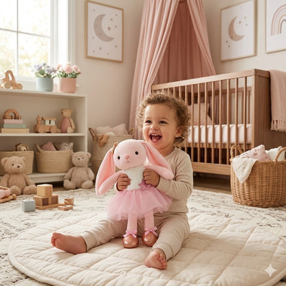 doudou lapin rose compagnon douillet