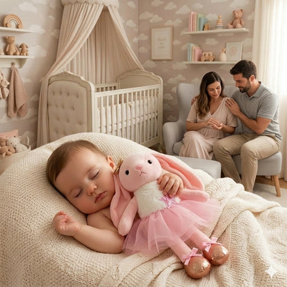 doudou lapin rose presence chaleureuse