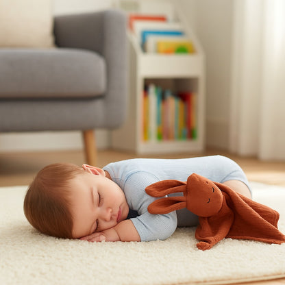 doudou lapin rouge protection ideale