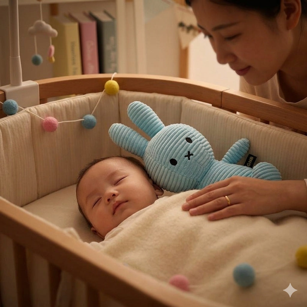 doudou lapin veloute bleu compagnon calin