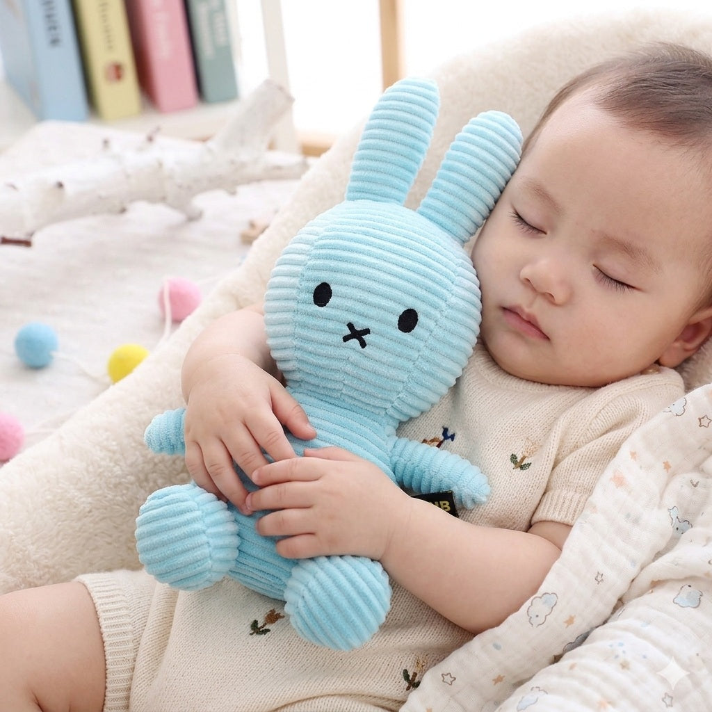 doudou lapin veloute bleu douceur reconfortante
