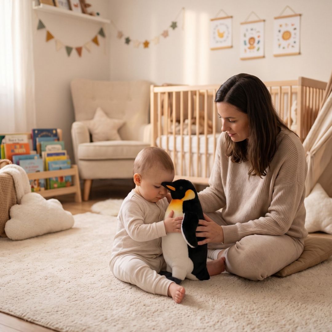 doudou pingouin noir compagnon apaisant