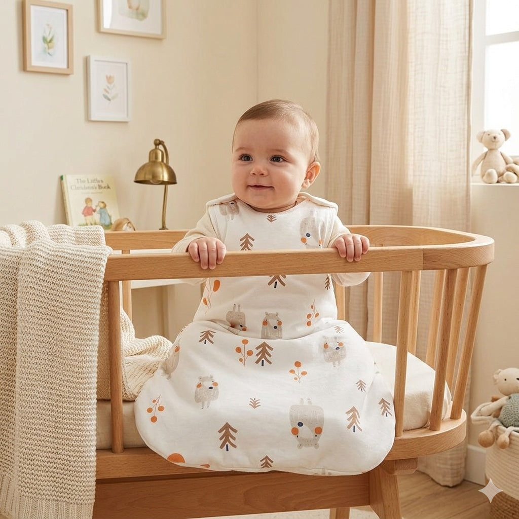gigoteuse bebe beige ours chaleureuse
