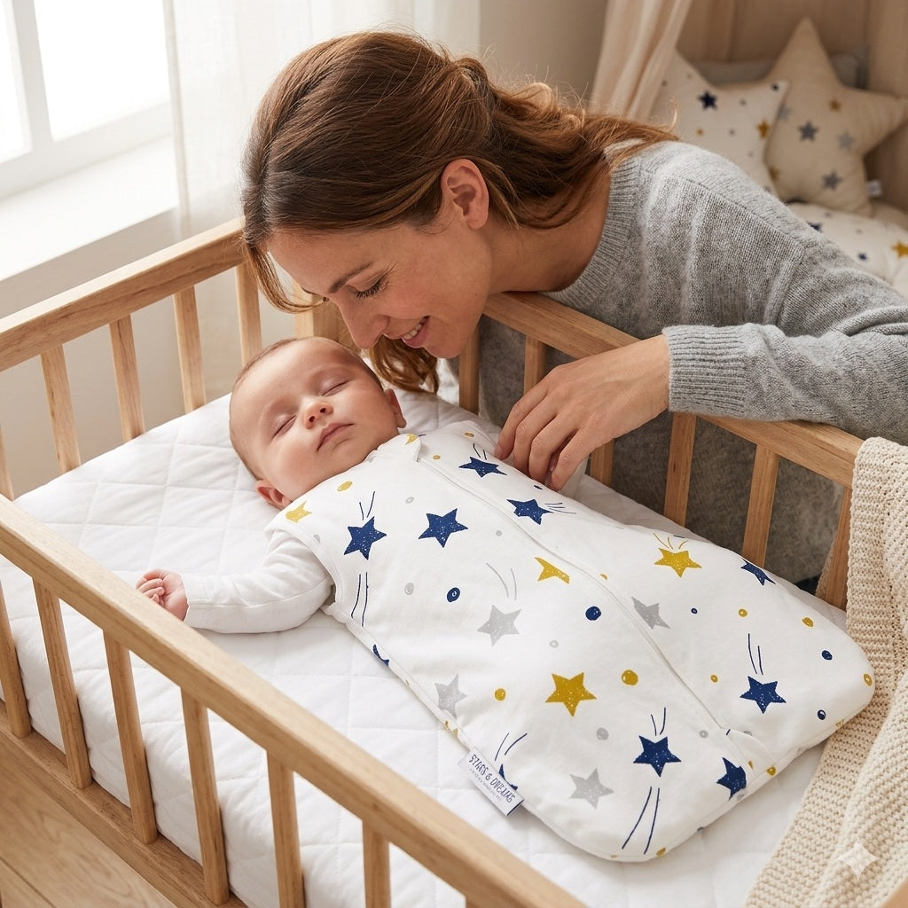 gigoteuse bebe ete blanc etoile rassurante