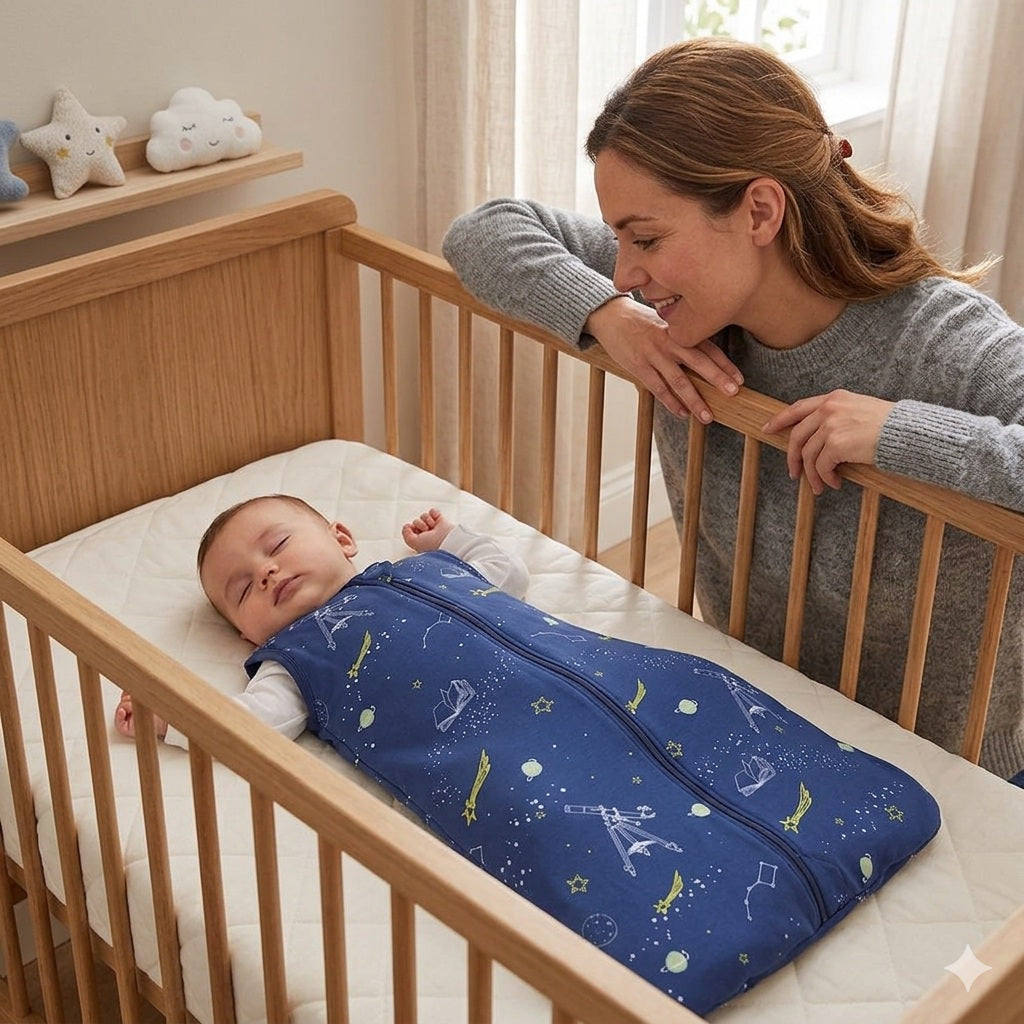 gigoteuse bebe ete bleu spacial sommeil doux
