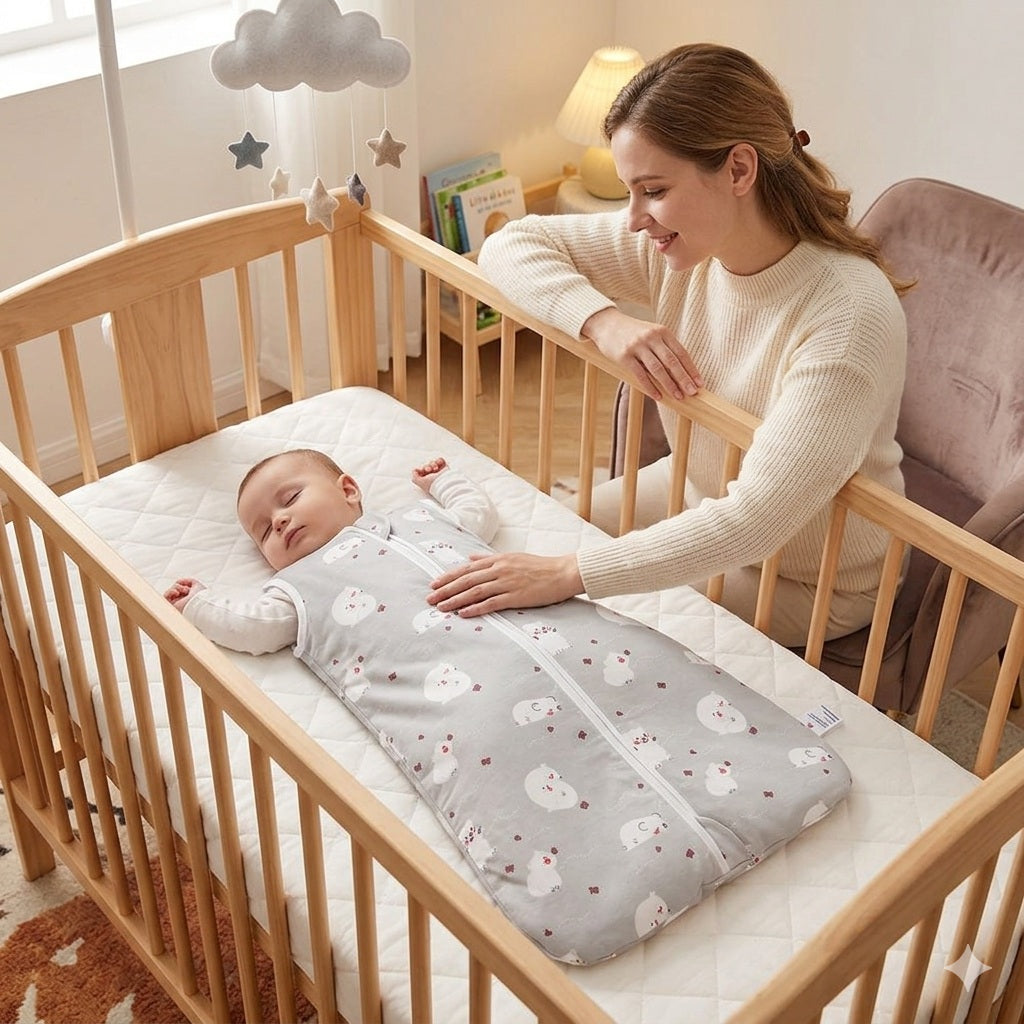 gigoteuse bebe ete gris ourson reconfortante