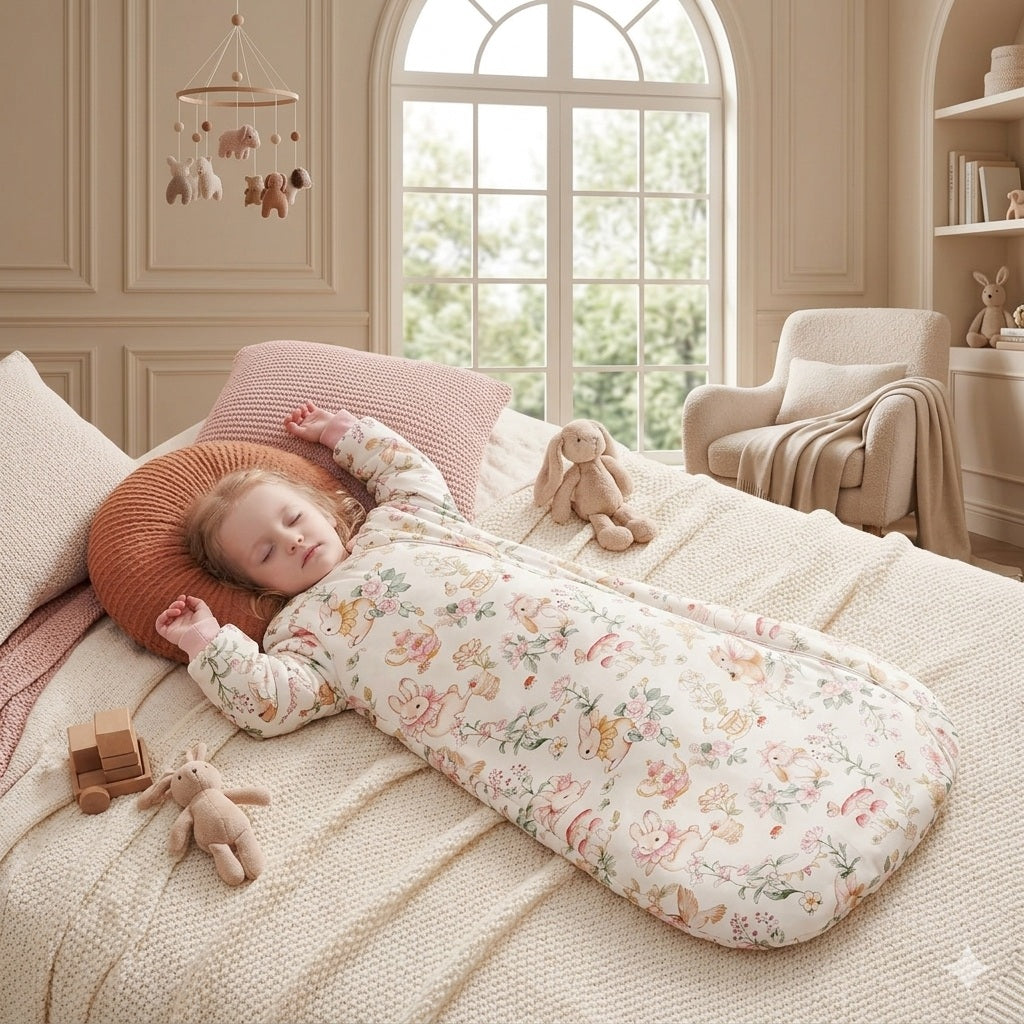 gigoteuse bebe hiver rose fleuri chaleureuse