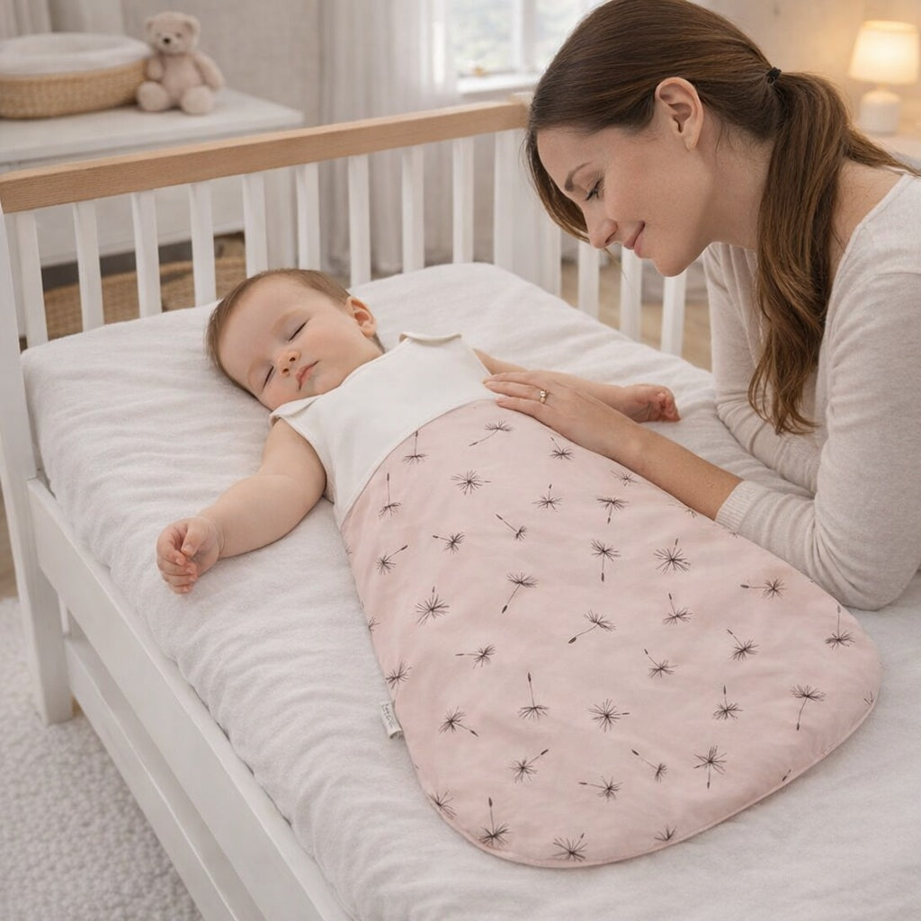 gigoteuse bebe rose pissenlit protection douce