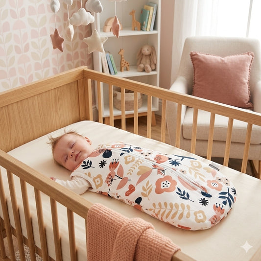 gigoteuse ete bebe beige fleur enveloppante