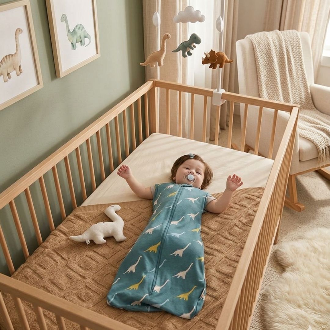 gigoteuse ete bebe bleu dinosaure confortable