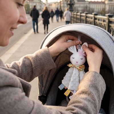 lapin doudou blanc rassurant doux