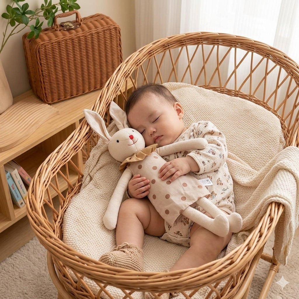 lapin doudou fille compagnon silencieux