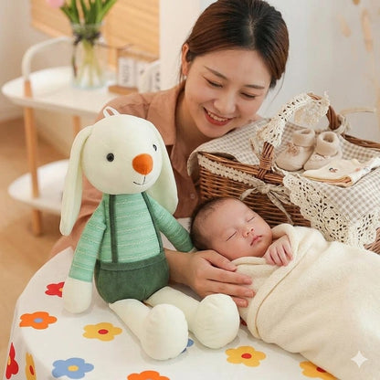 lapin doudou vert compagnon doux