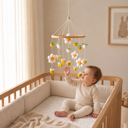 mobile bebe abeille jaune compagnon chaleureux