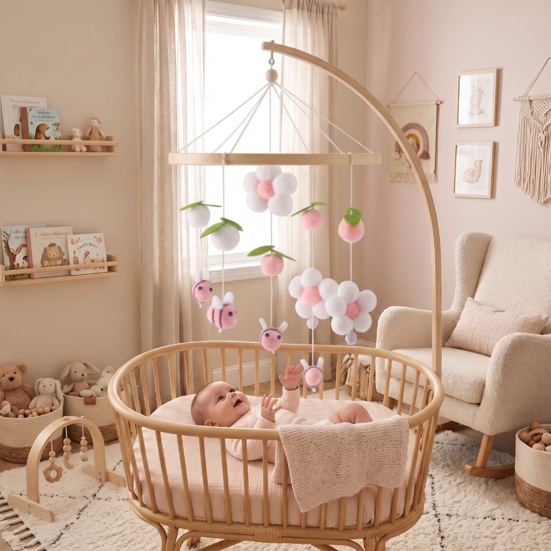 mobile bebe abeille rose repere apaisant