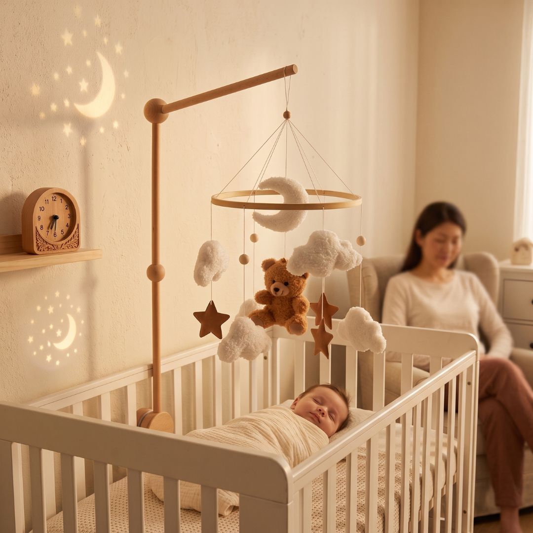 mobile bebe ours brun dormir rassurer