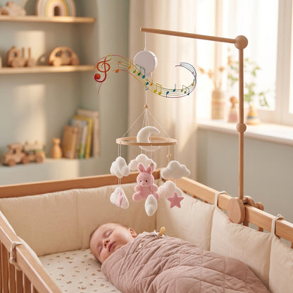 mobile bebe ours rose dormir rassurer