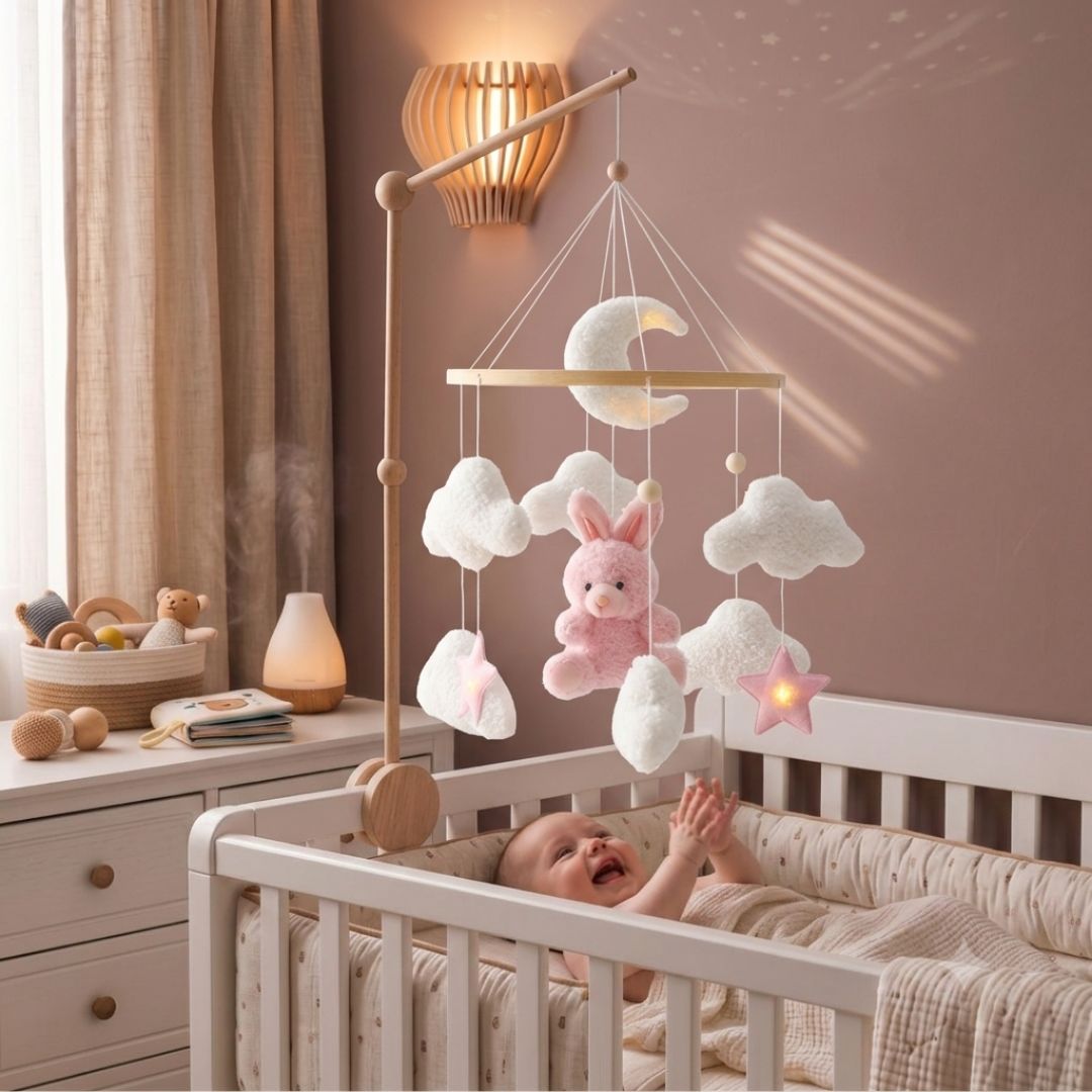 mobile bebe ours rose presence agreable