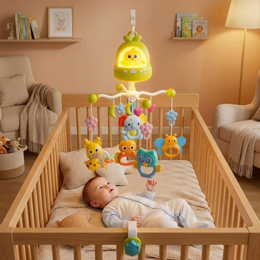 mobile musical bebe vert bon compagnon