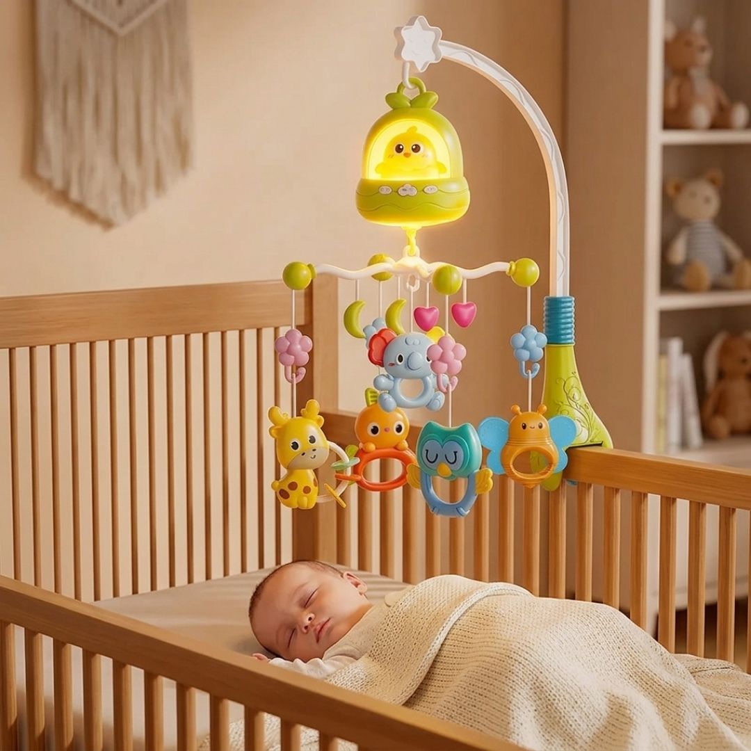 mobile musical bebe vert dormir sereinement 