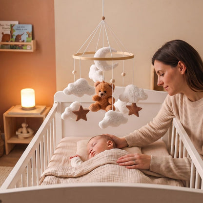 mobile pour bebe ours marron doudou dormir apaiser