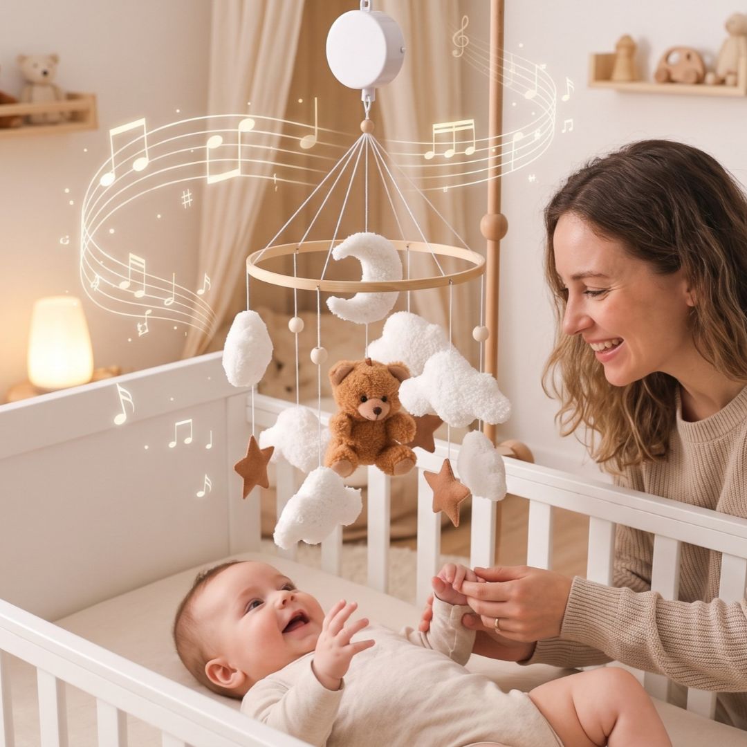 mobile pour bebe ours marron doudou presence ludique