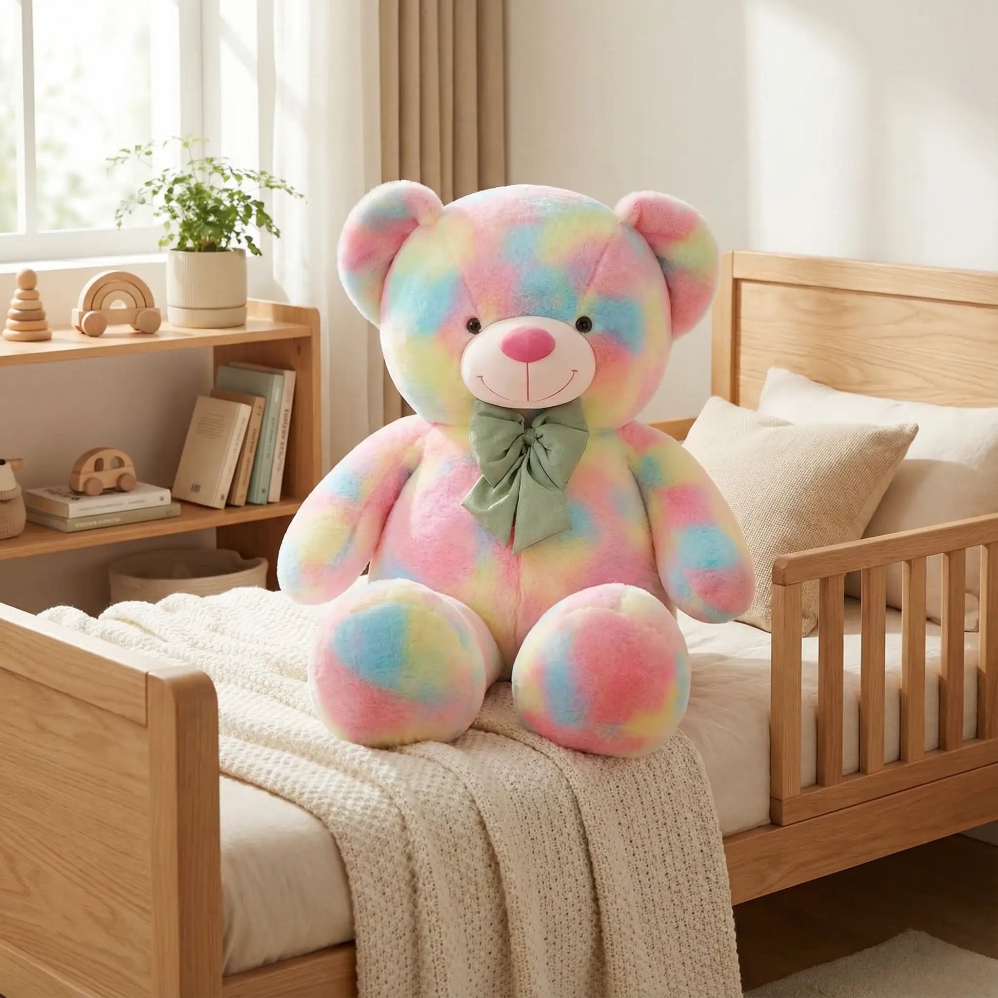 ours en peluche geant arc en ciel douillet