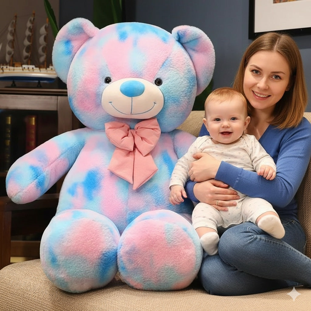 ours en peluche geant bleu compagnon emotionnel