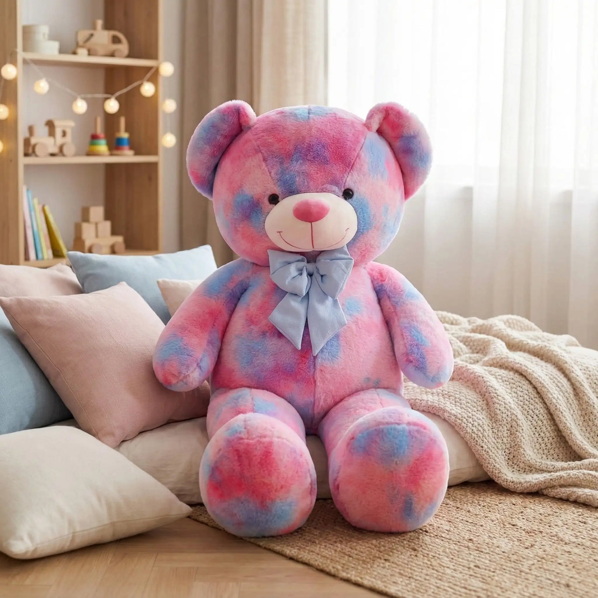 ours en peluche geant rose ami silencieux