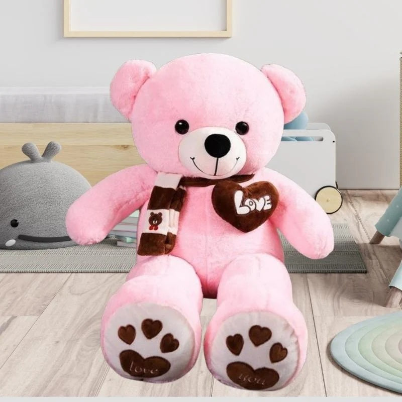 ours en peluche geant rose reconfortant